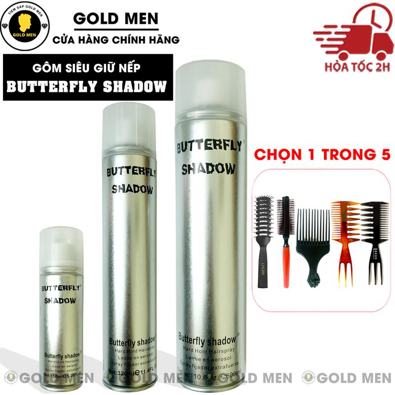  Gôm xịt tóc Butterfly Shadow 150ml-320ml-600ml Nam Nữ 