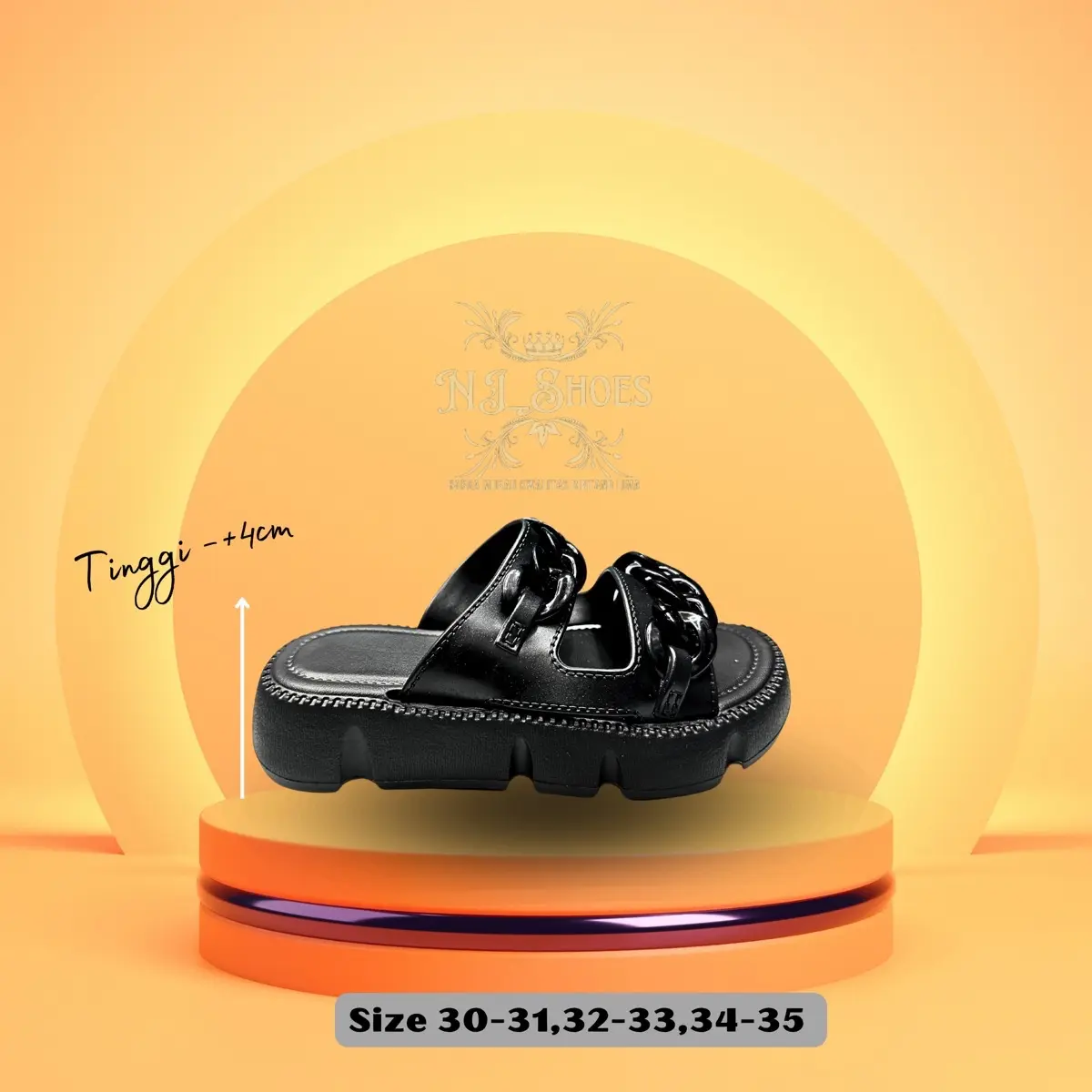 Sandal Slop Casual Anak Perempuan Double Strap Aksesoris Rantai Sendal Viral Anak Cewe Kekinian  Luar Ruang Fashion Kaki