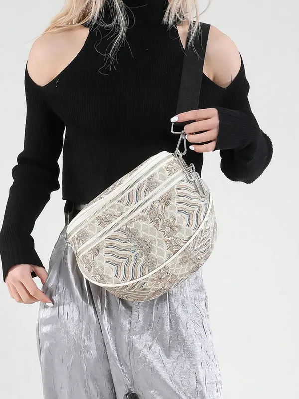 Women's Fashionable Fanny Pack, Casual Versatile Solid Color Sling Bag with Wide Strap, Trendy All-match Chest Bag for Daily Used 8