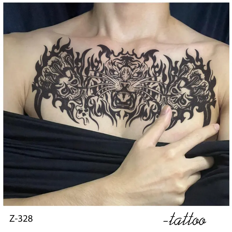 ZOAR Y45Stiker Tato Temporary Semi Permanen 【tampilan payudara besar】Tahan lama Tattoo menempel dekorasi seni untuk pria dan wanita 1