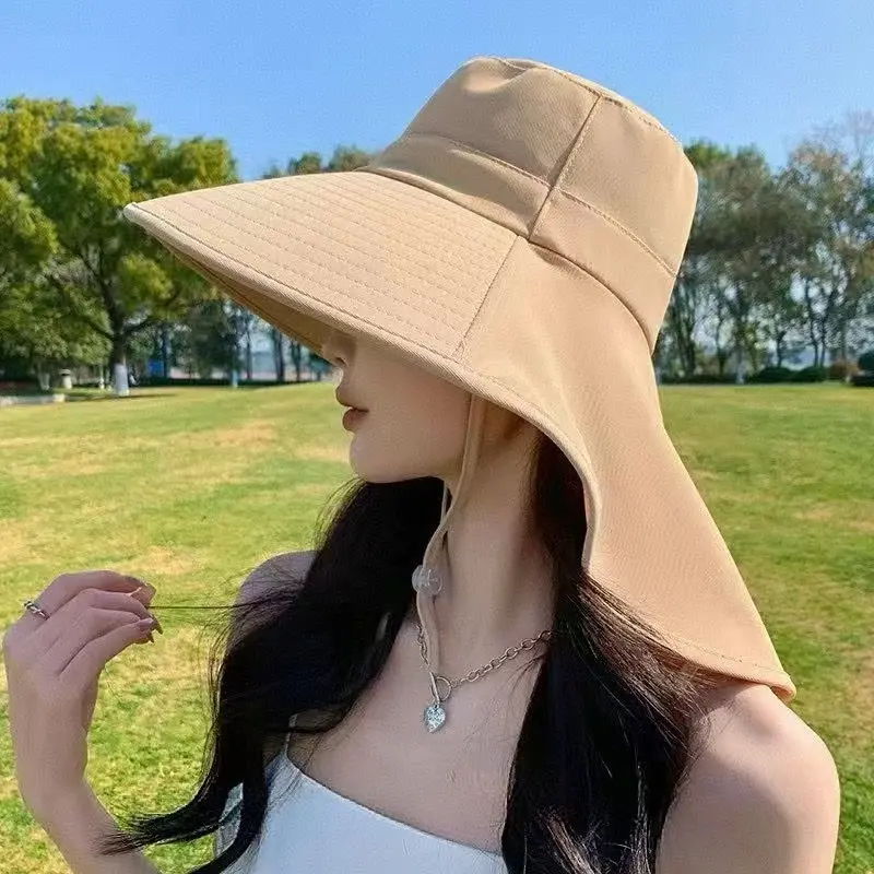 Mũ Chống Nắng, Dành Cho Phụ Nữ Và Nam Giới, Vành Rộng, Chống Tia UV, Thích Hợp Cho Câu Cá Và Ngư Dân, Mũ Chống Nắng Ngoài Trời, Có Áo Choàng