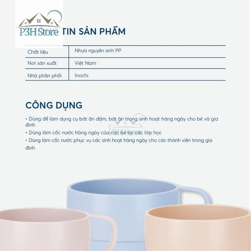 Cốc nước có quai Inochi Amori 350ml nhựa PP, kháng khuẩn, bền đẹp P3H Store 8