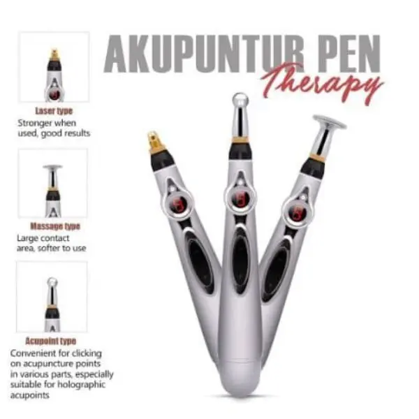 Pen Akupuntur Therapy Alat Terapi Pijat Refleksi Massager Elektrik Pen Hitam Mengencangkan Tubuh Punggung Leher