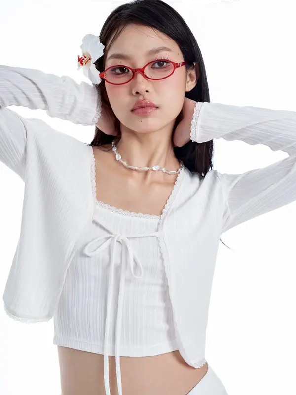 Set áo kiểu EAGER tay dài phối ren 2