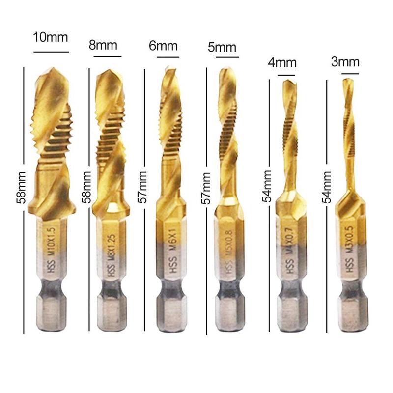  Mũi khoan Taro M3-M10 thép HSS 6542 phủ Titanium tạo ren inox mũ vít 