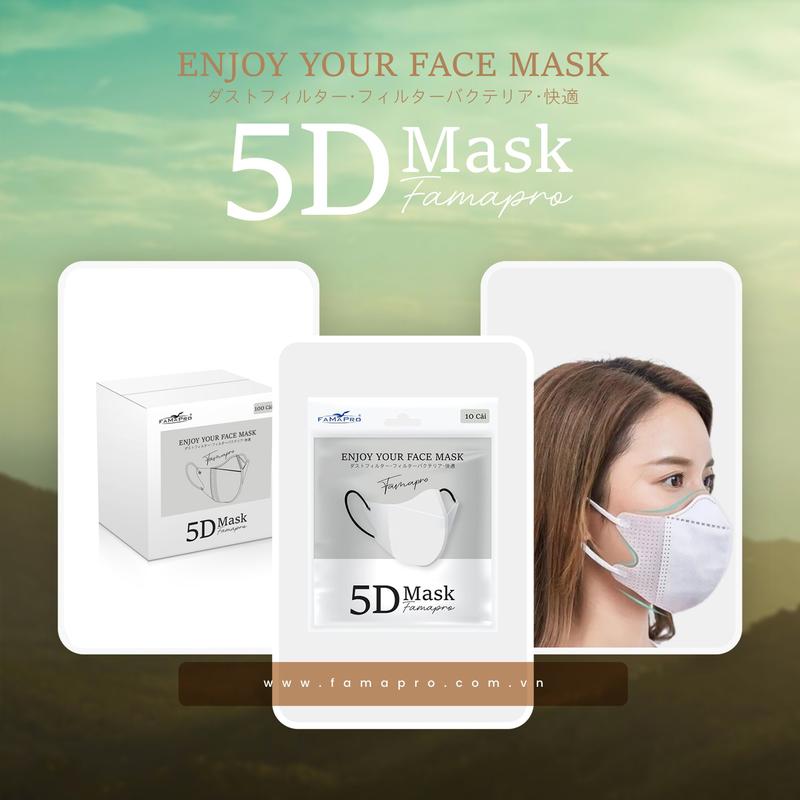 Khẩu trang 5d quai thun 3 lớp kháng khuẩn Phụ Kiện Accessories Khuyên Tai