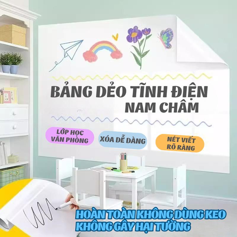 Bảng Trắng Dán Tường Không Dùng Keo, Bảng Học Tập, Họp Văn Phòng, Không Hại Tường, Dễ Di Chuyển