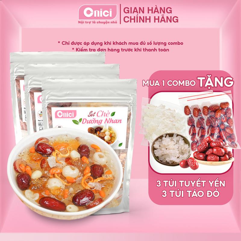 Combo 3 set Chè Dưỡng Nhan 13 vị 1500 gram siêu tiết kiệm BẾP CỦA MẸ ONICI - kèm công thức nấu và Quà Tặng