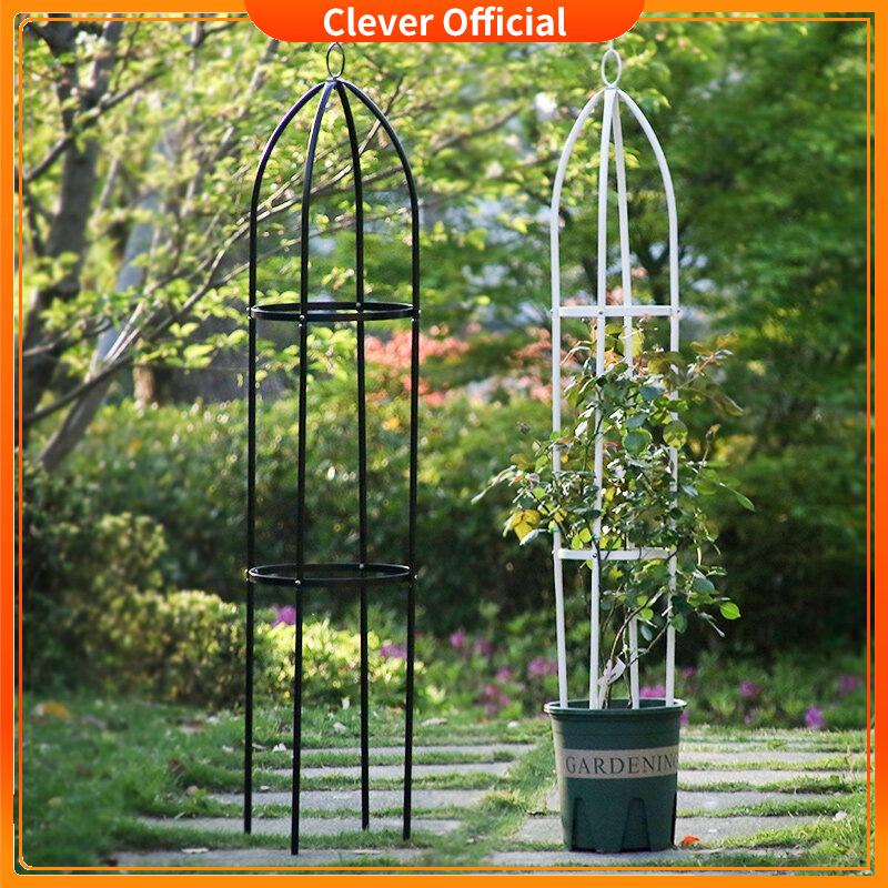 Khung đỡ, giá đỡ hoa hồng leo, cây hoa leo, đen trí màu trắng cao 1,45m, ĐK 28cm, chiết liệu thép ống 8mm