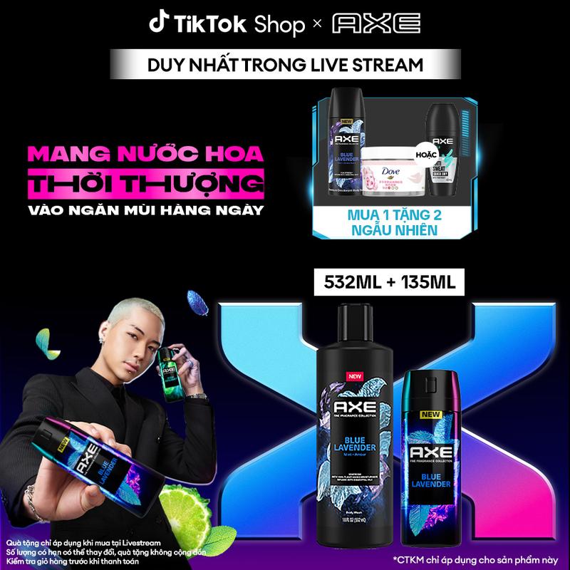 Combo Sữa Tắm Nước Hoa Nam Cao Cấp AXE 532ml và Xịt thơm nước hoa cao cấp AXE 135ml [1]
