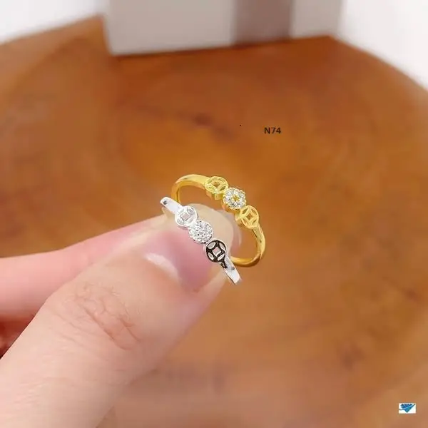 [N74] Nhẫn kim tiền 3 xu bạc ta cho nữ đem lại may mắn, tài lộc - Hera Jewelry