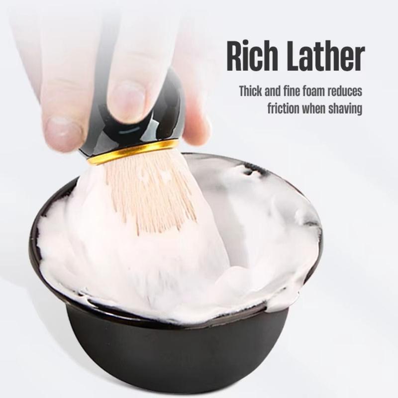 Product Introduction of Portable 3-in-1 Shaving Brush Set Shaving Brush Shaving Bowl Shave Care Kits Shaving Stand Men Facial Cleaner Men's Shaving Gift 14