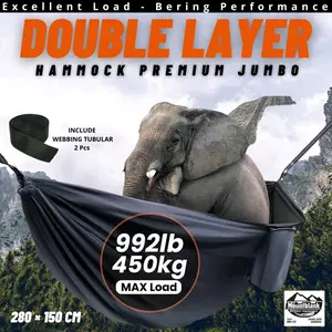 Hammock Double Layer Jumbo Tebal Ayunan Tempat Tidur Gantung Camping Outdoor