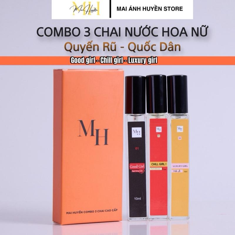 COMBO 3 Nước Hoa Nữ Cao Cấp Quyến Rủ Quốc Dân [ Good Girl  & Chill Girl & Luxury Girl ] 10ml Cosmetic Perfume