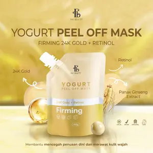 FAV Beauty Yogurt Firming Peel Off Mask 24K Gold + Retinol | Masker Emas Gold Peel Off Mengencangkan Kulit Wajah Keriput Penuaan Dini BPOM Fav Beauty