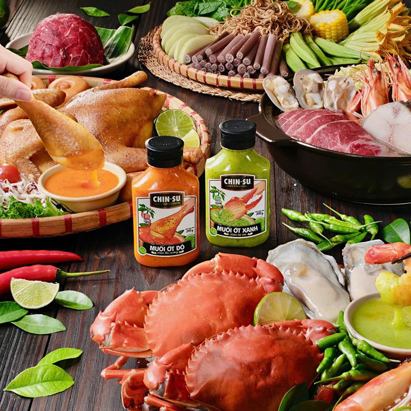 Combo tương ớt CHIN-SU 2KG và 1 xốt muối ớt xanh và 1 xốt muối ớt đỏ 200gr 6