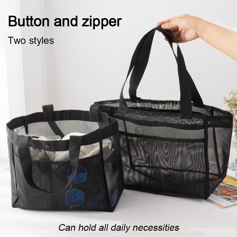 Product Introduction of Fashion Women Tote Bag Shopping Bag Female Portable Large Capacity Beach Tote Mesh Storage Handbag 9