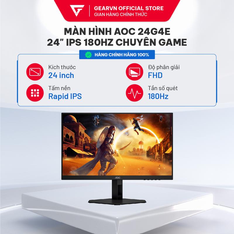Màn hình Gaming AOC 24G4E 24 inch Full HD/ 180Hz/ Fast IPS/300 cd/m2/ 0.5Ms (MPRT) chuyên game
