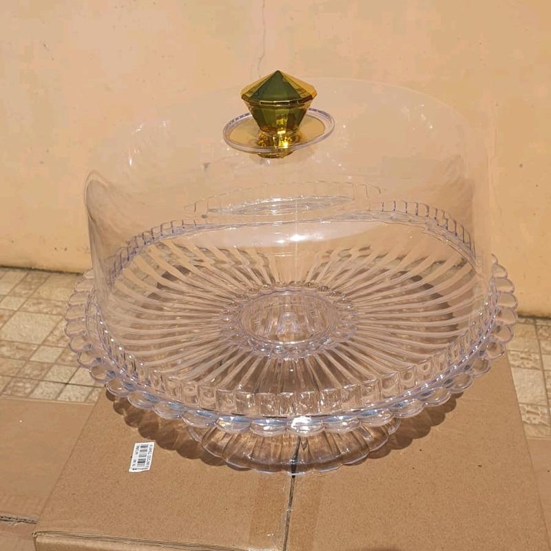 Jual Murah Tempat Kue Bulat Cantik Golden Lemon Acrylic Plastik Kitchenware 7