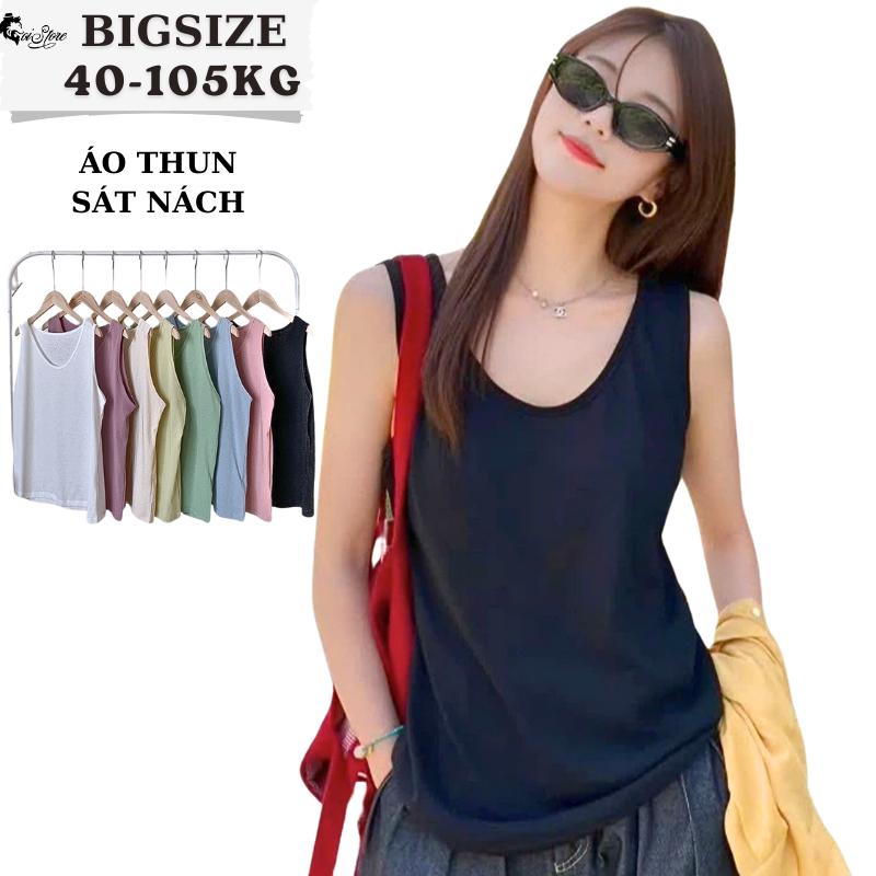 BIGSIZE Áo thun sát nách/ba lỗ/hai dây 45 - 90kg thời trang Top Women Đen Umi