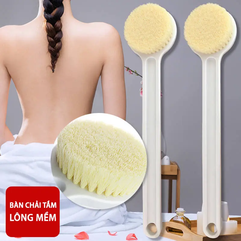 Bàn Chải Tắm Chà Lưng Tẩy Tế Bào Chết Mát Xa Cơ Thể Tay Cầm Dài Tiện Dụng Chất Liệu Cao Cấp Siêu Mềm Mịn 88839 0
