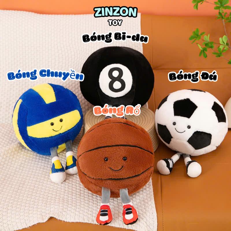  Gấu bông quả bóng bida,bóng đá,bóng chuyền nhồi bông êm mịn dễ thương cao cấp 