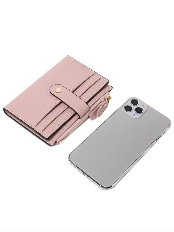 Women's Simple Plain Color Zipper Coin Purse, Casual Versatile Small Pu Card Holder, Simple All-match Purse for Daily Used 8