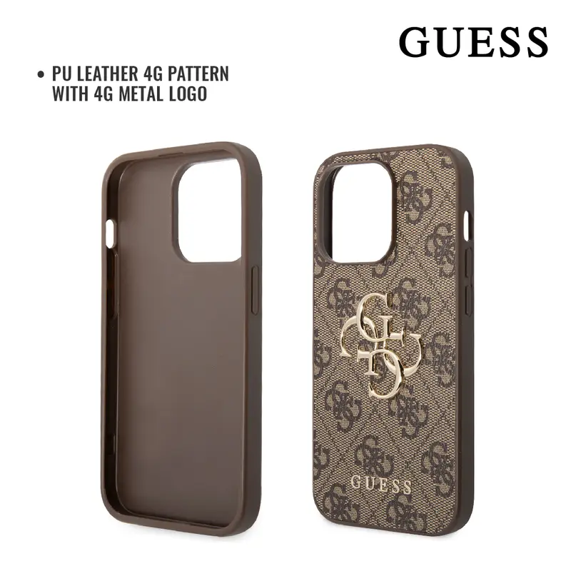 Case For iPhone 15 / Plus / Pro / Pro Max GUESS PU 4G Metal Logo 2