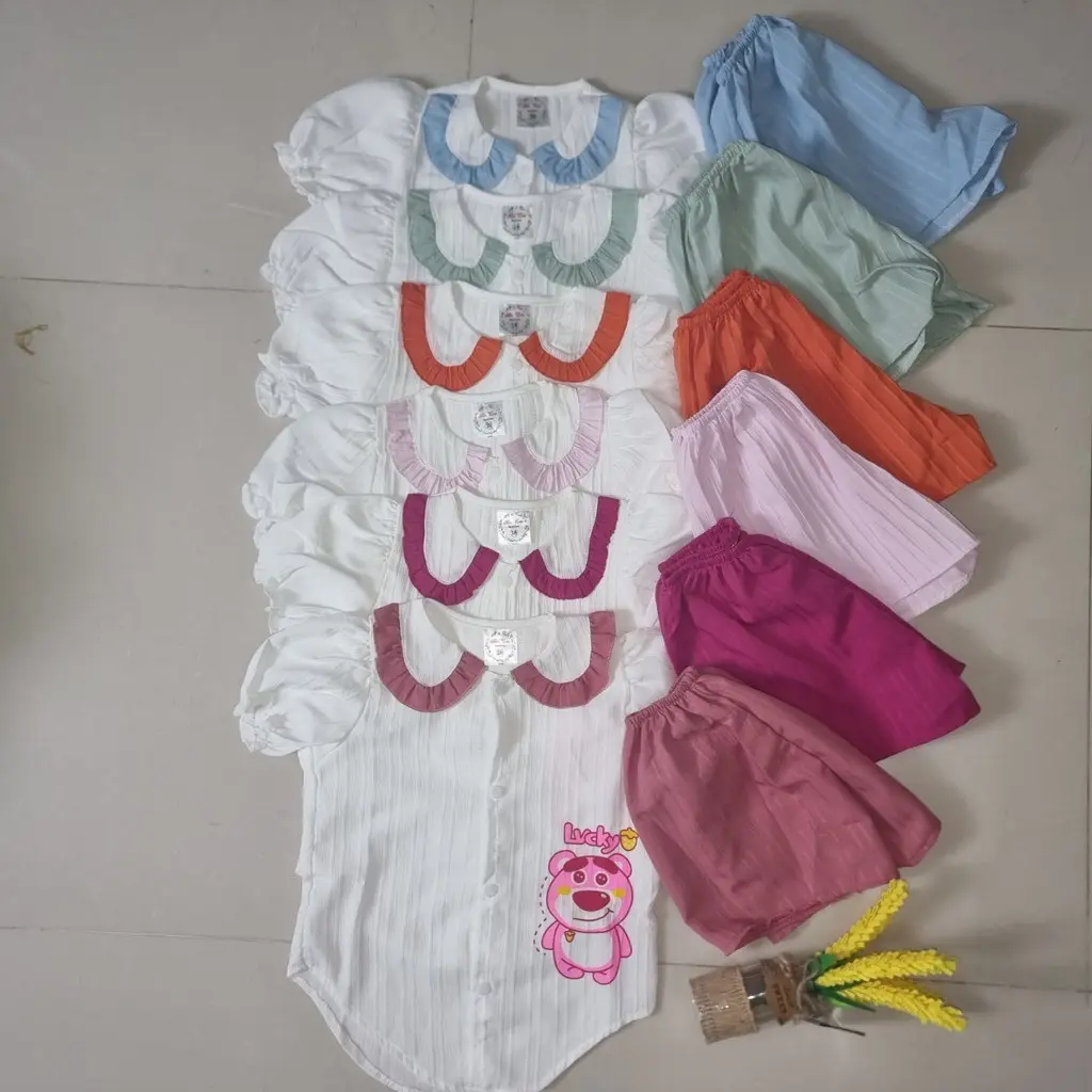 SALE!!! [8-18kg] Set đồ áo sơ mi gân xốp, quần short (TT191, TT192)