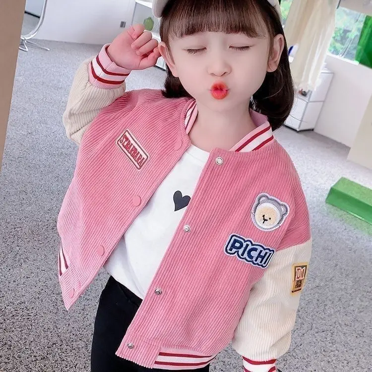 Áo Khoác Bóng Chày Cho Bé Gái, Bộ Sưu Tập Mùa Xuân Và Mùa Thu, Hàng Mới Về 2024, Phong Cách Phương Tây, Phong Cách Người Nổi Tiếng Trên Internet, Thích Hợp Cho Bé Gái, Quần Áo Mùa Thu, Làm Bằng Lông Cừu, Quần Áo Trẻ Em 4
