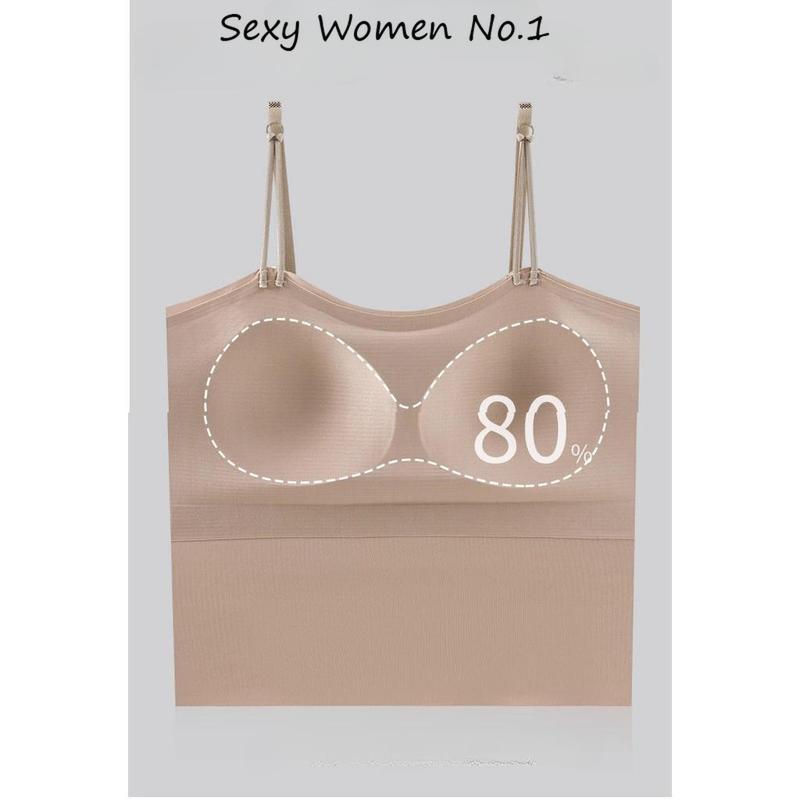 M-L Ice Silk bra-top with chest pad camisole female soft vest bra+Top Womenswear Lingerie 4