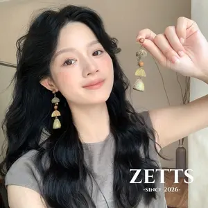 [Zetts] Anting Panjang Buah Eukaliptus Desain Retro Alam Unik Wanita Aksesoris Telinga B163