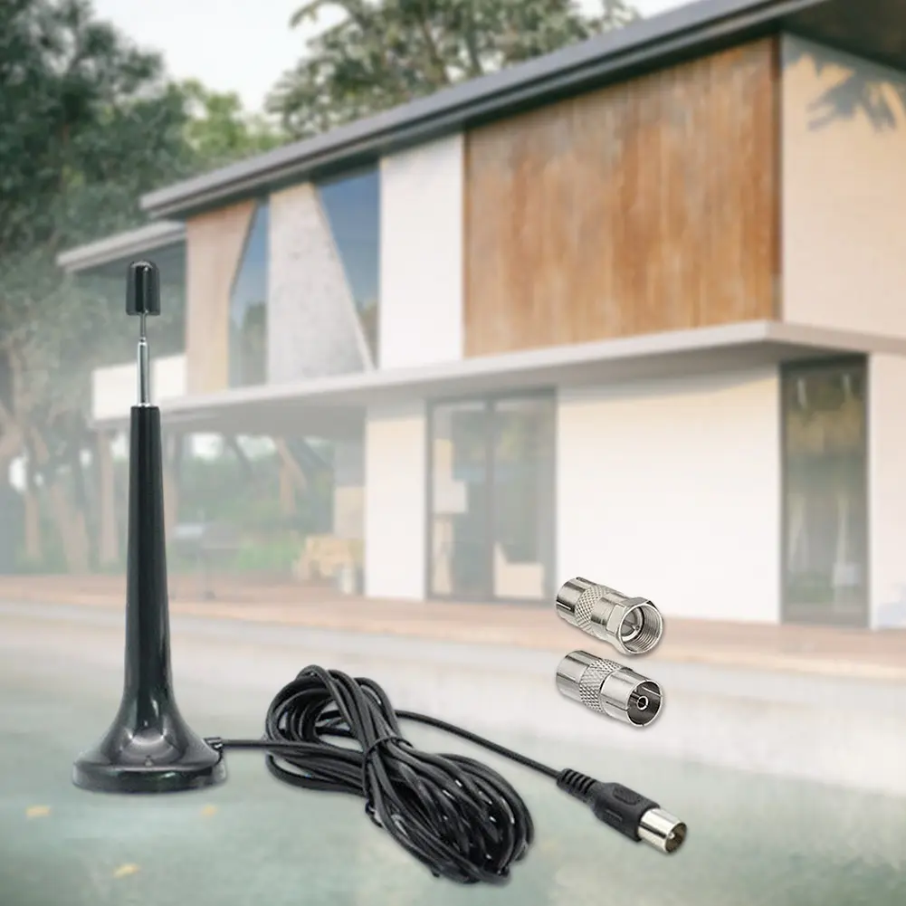 3meters FM Radio Antenna DAB Telescopic Antenna With Magnetic Base 3Plug Adapters Home Indoor TV Radio Tools Accessories