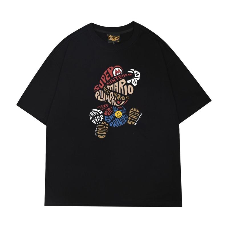[Mới Về] Áo Thun Drew Super Mario Tee Cổ Tròn, Form Rộng Hot Trend Cotton 2 Chiều Vải Xịn Unisex S/M/L/XL Nam Nữ Menswear Womenswear Đen/Hồng/Xanh Navy/Beige/Nâu