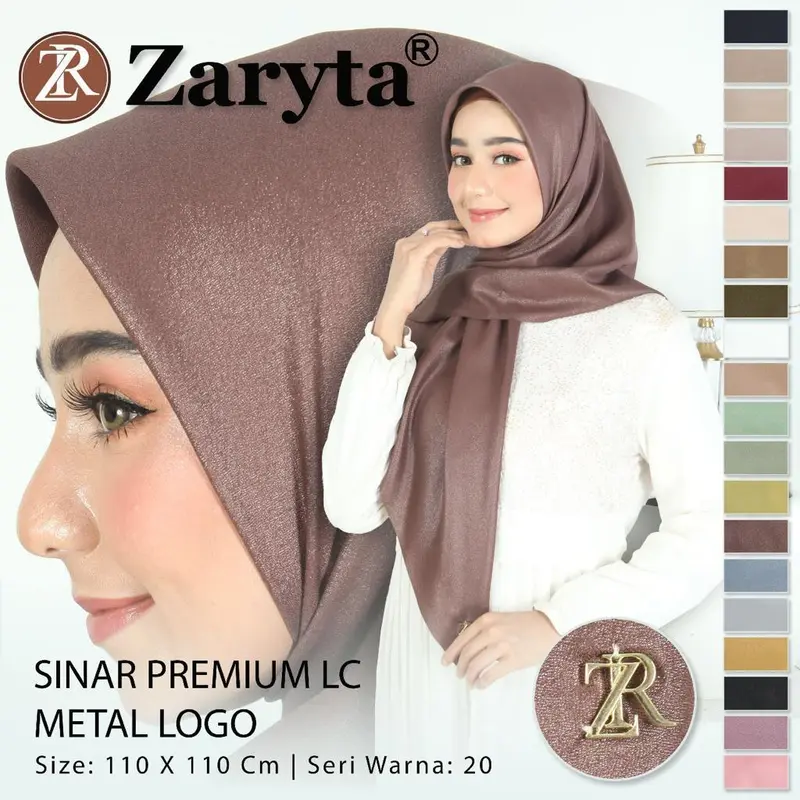 ZARYTA SINAR LACER CUT GLAMOUR / KERUDUNG SEGIEMPAT SINAR PREMIUM METAL LOGO 0