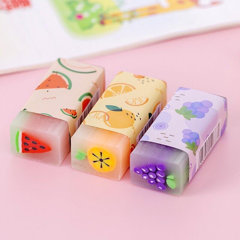 Combo 3 viên gôm tẩy bút chì Khủng Long và trái cây Cute dễ thương 4
