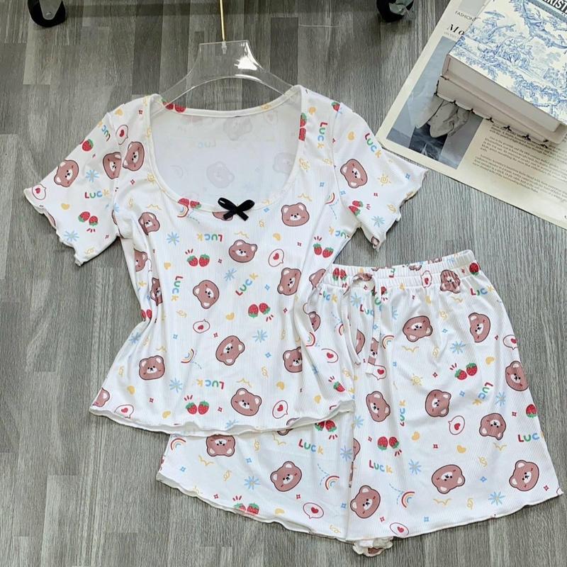 Sét bộ thun đùi hoạt hình dễ thương gân tăm mát mẽ - shopnghi85 8
