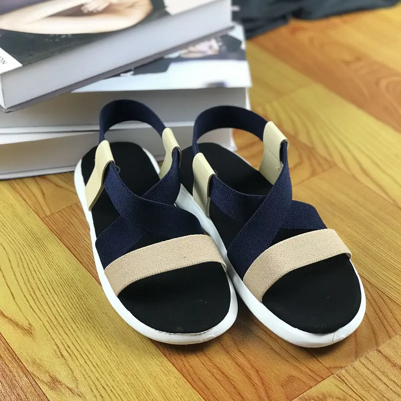 Yellow Jafna - Sandal Wanita Tali Silang Karet Elastis Anti Slip - Nyaman Dipakai Harian 4