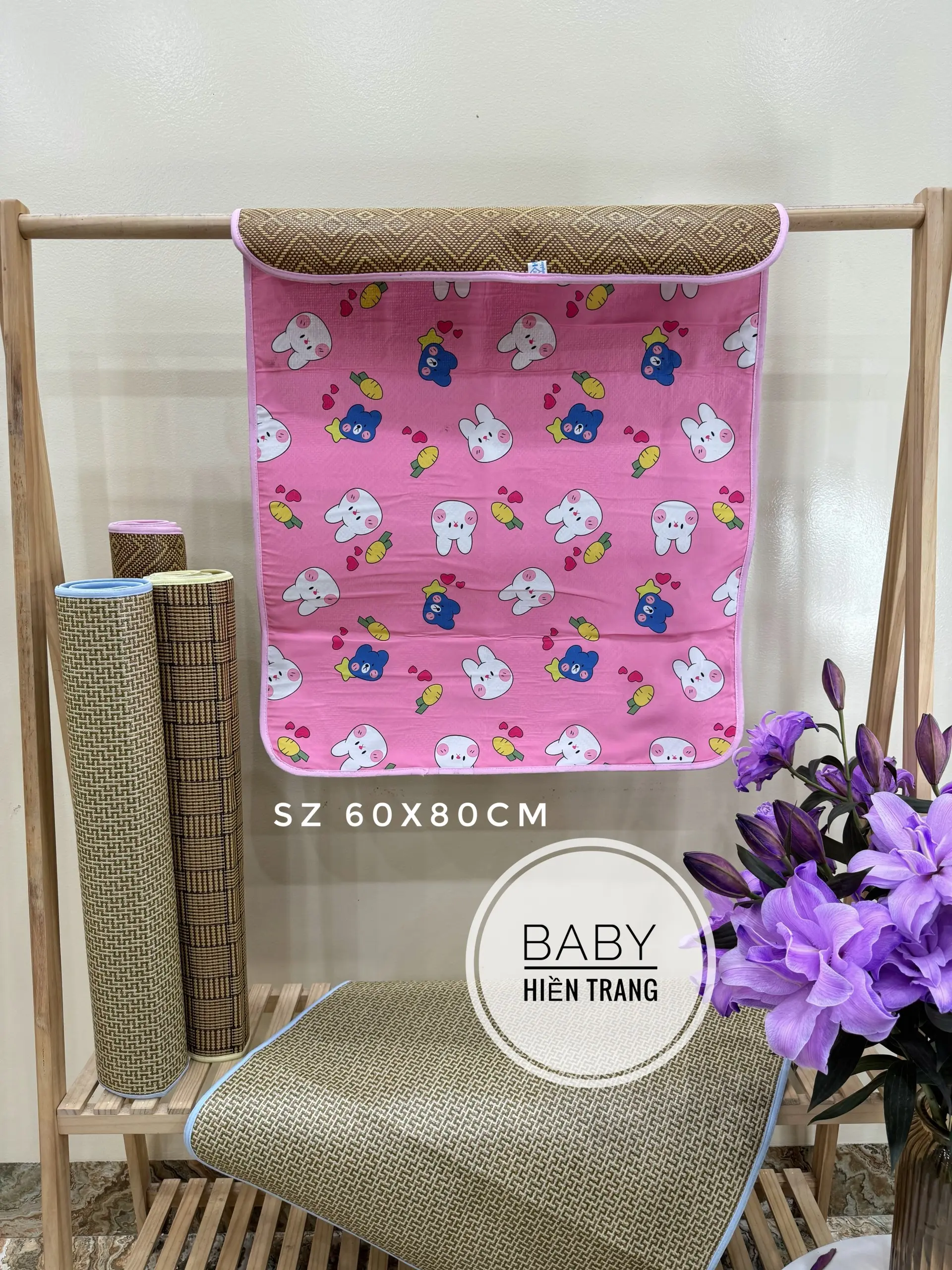 Chiếu lục bình chống thấm cho bé phù hợp với mọi loại thời tiết không gây bí hơi - Voi chiếu  luc
