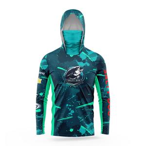 ชุดตกปลาและเสื้อป้องกันแสงแดด, เสื้อตกปลาแขนยาวมีฮู้ดพร้อมหน้ากากป้องกันใบหน้า ปรับแต่งชื่อฟรี ใส่สบาย ระบายอากาศได้ดี ป้องกันรังสียูวี ยากันยุง เหมาะสำหรับกิจกรรมกลางแจ้ง