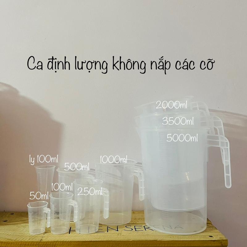 Ca Ly đong định lượng 250ml - 500ml - 1L - 2L - 3,5L - 5L làm bánh pha chế chất liệu nhựa PP dày bền đẹp cân _