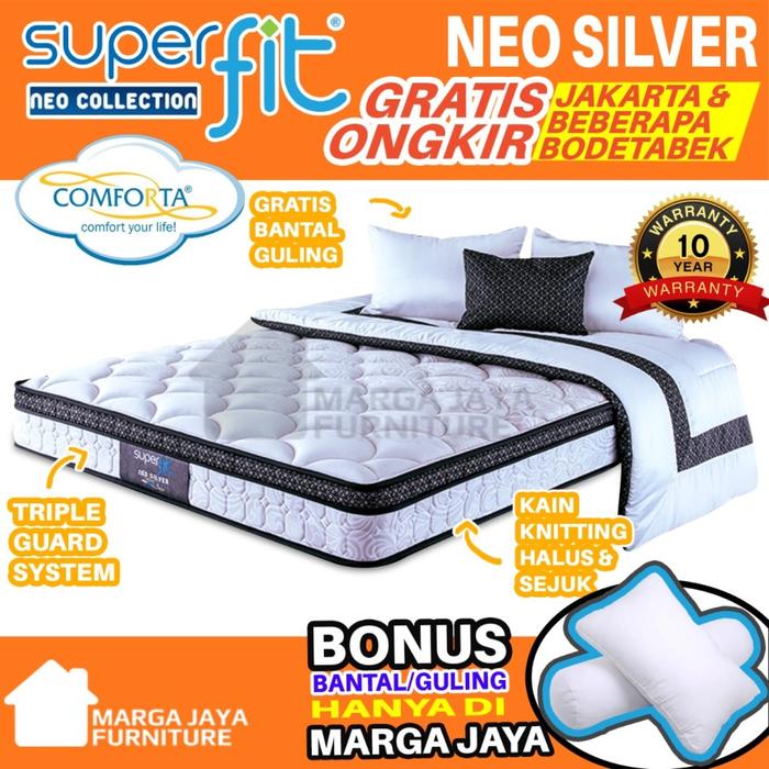 Gambar Comforta Neo Silver Plush Top Superfit Spring bed kasur Springbed Matras 120 160 180 x 200 cm Mattress 120x200 160x200 180x200 dari Marga Jaya Furniture 02 Kota Administrasi Jakarta Timur Tokopedia