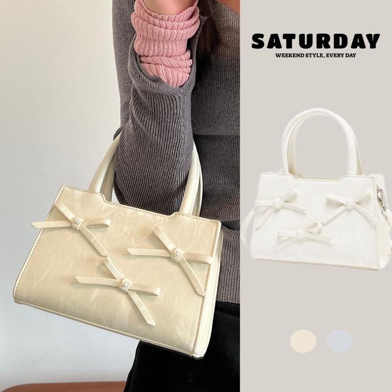 Túi Xách Phối Nơ Có Quai Phong Cách Tiểu Thư Sang Chảnh