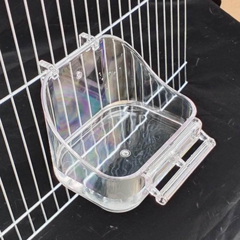 Plastic Bird Bowl Hanging On The Cage Parrots Pigeon Feeder Hamster Bowl Water Cup With Hook Small Pet Bath Tub Pet Supplies 4