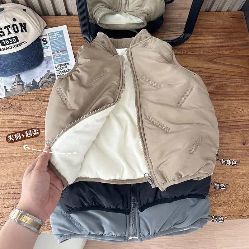 Áo gile lót lông cho bé trai, áo gile lót lông dày ấm cho bé hãng KACADY size từ 10-34kg   chobe aogile 5