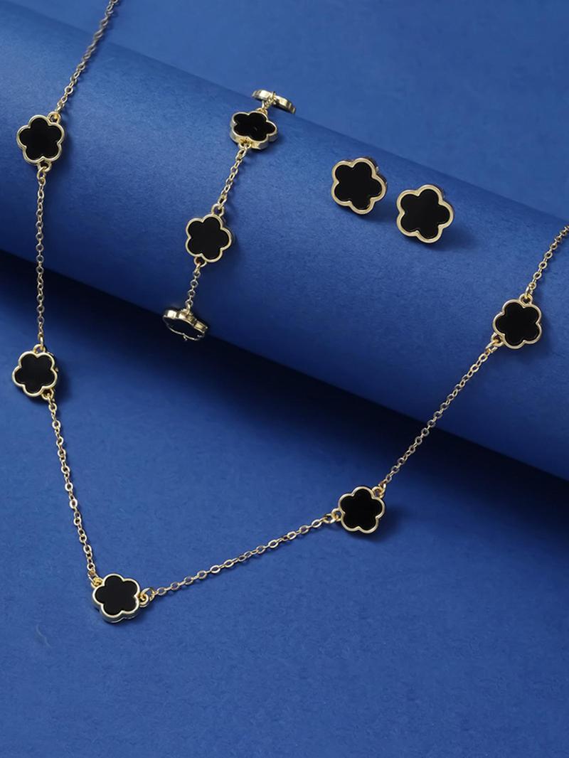 Product Introduction of Flower Design Summer Jewelry Set, Casual Earrings & Necklace & Bracelet, Women's Trendy All-match & Exquisite Jewelry for Party, Daily Clothing Decor 13