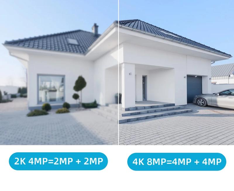 Product Introduction of 4K 8MP PTZ WIFI Camera,Dual Lens Dual Screen IP Camera,4MP HD Auto Tracking Outdoor CCTV Protection Surveillance,App:EseeCloud 5