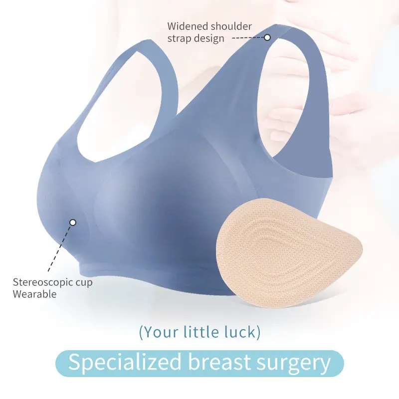 Sexy Postoperative Breast Patient Bra Thin Non-marking Bra Combination Set Without Steel Ring Prosthetic Pad