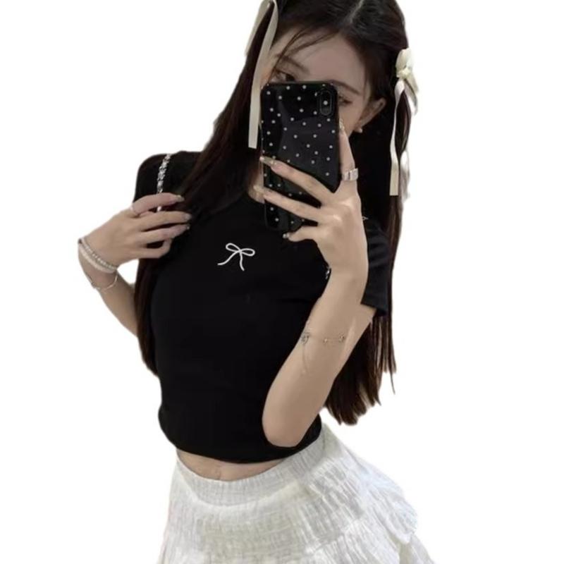 Áo croptop in nơ 12 màu peonyb - Thun nữ kiểu bánh bèo tiểu thư hotgirl hàn quốc đẹp - ACR036