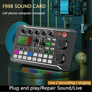 Soundcard F998 Live Audio Mixer Broadcast Recording Karaoke